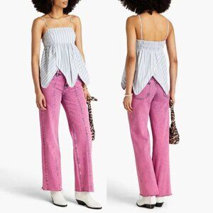 Ganni Women's Blue Babydoll Tulip Tank Top Size XS